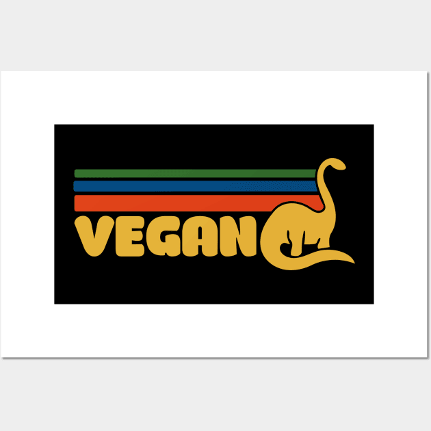 Retro Vegan Dino Wall Art by bubbsnugg